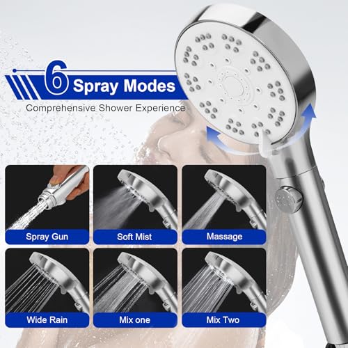 Bathtub Faucet Shower Head Sink with 79" Hose for Bathroom Garden | Tub Faucet Sink Hose Sprayer Attachment Set , ON/OFF 6 Modes High Pressure Handheld Shower Extension Kit, Removable