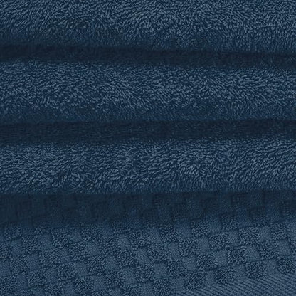 MyOwn Ultra Soft 3 Pack Cotton Towel Set, Contains a Bath Towels 28x55 inch, a Hand Towels 16x24 inch & a Wash Coths 12x12 inch, Ideal Everyday use, Compact & Lightweight - Mineral Blue - color: Mineral Blue, size: 3 Pack Set