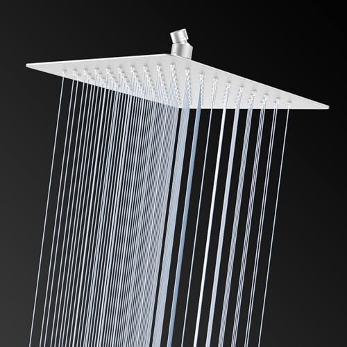 Rain Shower head, High Pressure Shower Head Made of 304 Stainless Steel, Relaxed Shower Experience Even at Low Water Flow and Pressure (10" Brushed Nickel) - color: Brushed Nickel, size: 10 Inch