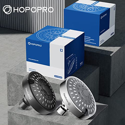 High Pressure Shower Head, HOPOPRO 5-Mode Fixed Showerhead, NBC Recommended | The Washington Post, NBC News, Today TV Show Recommended, Consumer Reports Tested High Flow Fixed Shower Head (4 Inch Black) - color: Matte Black, style: 4 Inch Modern