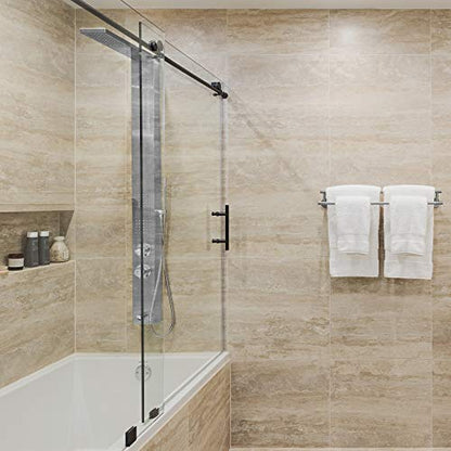 Sasha 59" Rainfall Bodyspray Shower Panel with Handheld Shower Wand and Thermostatic Valve, Stainless Steel