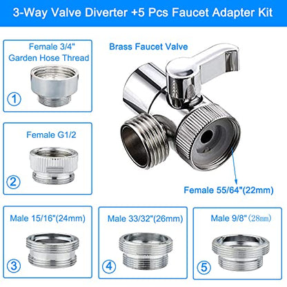 Sink Faucet Hose Shower Sprayer Attachment for Hair Washing&Pet Shower,Water Saving Aerator with 3-Way Diverter Valve for Bathroom Bathtub, Kitchen Faucet, Utility Laundry Tub(White) - color: White with 79" Hose