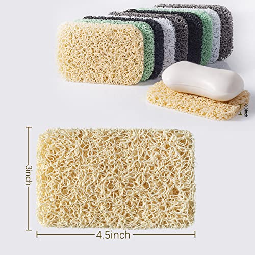 12PCS Soap Savers Pads BPA Free Soap Holder for Bar Soap Non-Slip Self Draining Soap Dish Soap Lift for Shower Kitchen Bathroom - color: White, Beige, Gray, Black, Green