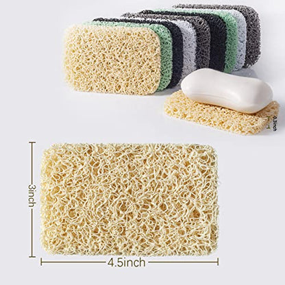 12PCS Soap Savers Pads BPA Free Soap Holder for Bar Soap Non-Slip Self Draining Soap Dish Soap Lift for Shower Kitchen Bathroom - color: White, Beige, Gray, Black, Green