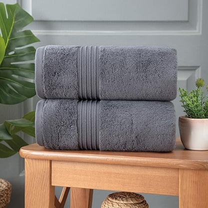Milara Turkish Super-Plush Bathroom Hand Towels Set 2-Piece | Premium Cotton Hand Towels Set Absorbent, Durable with Hanging Loops | Anthracite (Dark Gray) Hand Towel, (16 x 30 Inches) - color: Anthracite (Dark Gray), size: Hand Towel (2 Pcs) - 16" x 30"