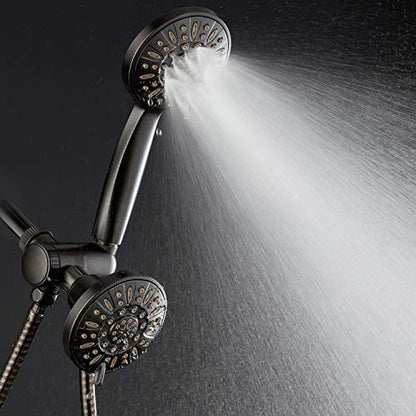 AquaDance Oil Rubbed Bronze Premium High Pressure 48 3-Way Combo for The Best of Both Worlds – Enjoy Luxurious Rain Head and 6-Setting Hand Held Shower Separately or Together | Enjoy Two 6-Setting Rain & Hand Showerheads Separately or Together for the Bes