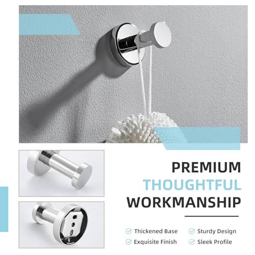 Angle Simple Single Bath Towel Hook, SUS304 Stainless Steel Round Coat Hook Wall Mounted, Robe Hanger for Kitchen Bathroom Polished Chrome - color: Polished Chrome, size: 1 Pack