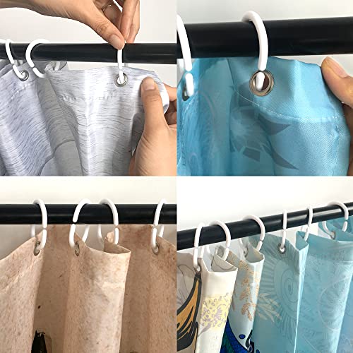 Plastic Shower Curtain Hooks C Shape Shower Curtain Rings for Bathroom Shower Rod Window Curtains Hanger (White, 24pack) - color: White, size: 24pack