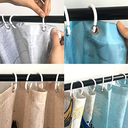 Plastic Shower Curtain Hooks C Shape Shower Curtain Rings for Bathroom Shower Rod Window Curtains Hanger (White, 24pack) - color: White, size: 24pack