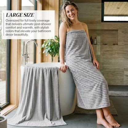 4 Pcs Extra Large Bath Towel 40x80'',Gray - color: Gray