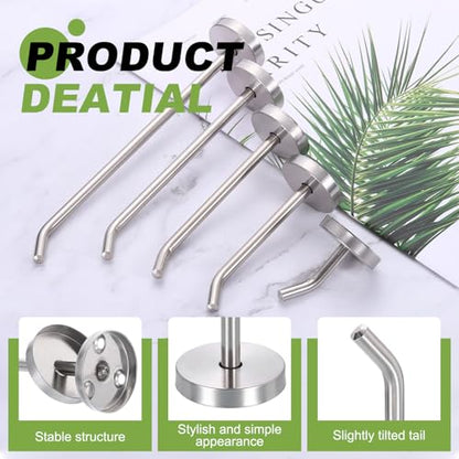uxcell 4Pcs 4.7 Inch Coat Hooks, Stainless Steel Long Nose Wall Mount Hook, Robe Towel Hangers with Screws for Livingroom Bathroom Closets and Wardrobe, Silver Tone - color: Silver Tone, size: 4.7 Inch