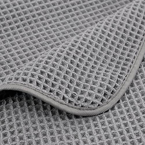 POLYTE 430 GSM Poly Blend Microfiber Waffle Bath Sheet XL Set, 35x70 in | 2 Pack, Oversize, Lint Free, Quick Dry - color: Gray, size: X Large