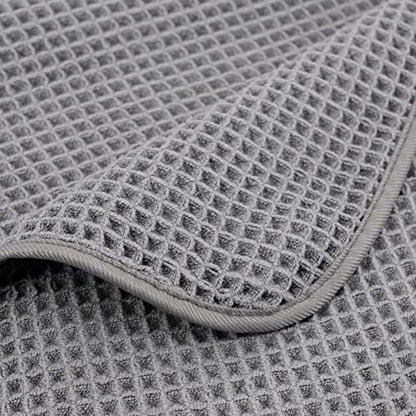 POLYTE 430 GSM Poly Blend Microfiber Waffle Bath Sheet XL Set, 35x70 in | 2 Pack, Oversize, Lint Free, Quick Dry - color: Gray, size: X Large