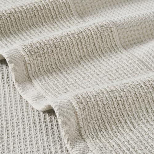 Modern Threads Waffle-Rib 6-Piece Towel Set – Premium Cotton Bath Towels, Ultra-Absorbent & Soft, Elegant Waffle Texture for Bathroom & Spa, Taupe - color: Taupe