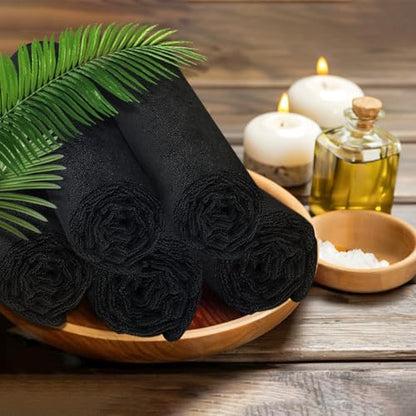 48 Pack Salon Towels - Highly Absorbent and Quick Drying Hand Towels, Premium Wash Cloths for Bathroom, Gym, Shower, Hotel, and Spa - 16x27 inch (Black) | Quick Drying Premium Wash Cloths for Bathroom, Gym, Shower, Hotel, and Spa - 16x27 inch (Black) - co