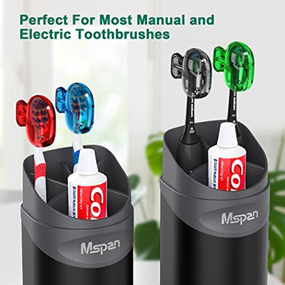 Mspan Toothbrush Head Cover Cap: Toothbrush Protector Brush Pod Case Protective Plastic Clip Bathroom Cool Stuff for Household Travel - color: Blue, Red, Green, Black