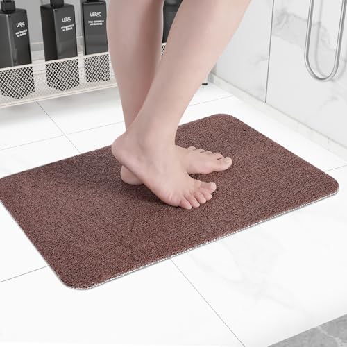 Hargiis Non-Slip Bathtub Mat, Anti Slip Shower Mat, Fast Drying Bathtub Mats, Foot Scrubber Mat, Anti Slip Mat for Tub, Floor, Bathroom, Kitchen, Home, Hotel (Brown 24"×16") - color: Brown, size: 24" x 16" (Rectangular)
