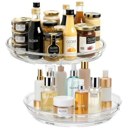 2 Pack Lazy Susan Turntable Organizer for Cabinet, 9.25'' Rotating Spice Rack Organization for Kitchen, Pantry, Bathroom, Vanity, Countertop, Medicine Storage, Seasoning Spice Organizer - size: 2 PACK 1-Tier