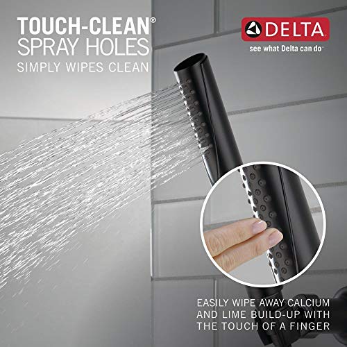 Delta Faucet Trinsic Single Spray Wall-Mount Hand Shower, Hand Held Shower with Hose, Black Handheld Shower Head, Slide Bar Hand Shower, Handheld Shower, Matte Black 55085-BL - color: Matte Black