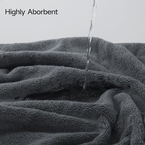 REDKISS 6 Piece Towel Set for Bathroom, 100% Cotton Hotel Collection, Soft Absorbent Quick-Dry, 700 GSM, Gray - color: Gray