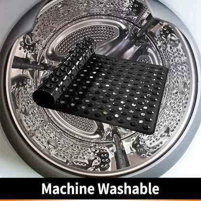 Yimobra Bathtub Shower Mat, Long Non Slip Bath Mats for Tub with Drain Hole and Suction Cups, Soft on Feet, Machine Washable, Easy Dry, 34.5 x 15.5 Inch, Black