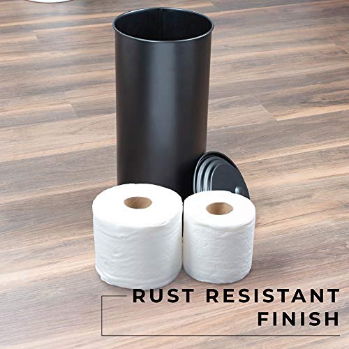 JS Jackson Supplies Free Standing Extra Large Toilet Paper Holder - Matte Black - color: Black