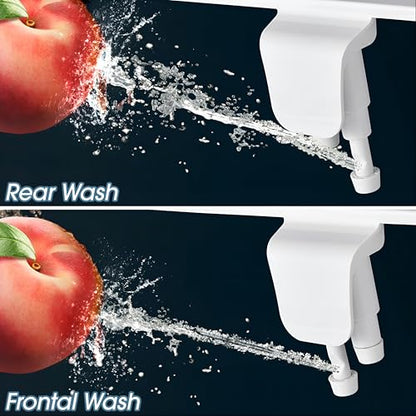 BIGCOW Ultra-Slim Bidet Attachment for Toilet - Dual Nozzle (Frontal & Rear Wash) with Adjustable Cold Water Pressure and Stainless Steel Inlet - Hygienic Solution for Fresh Cleanliness, Black 1 Pcs - color: Black