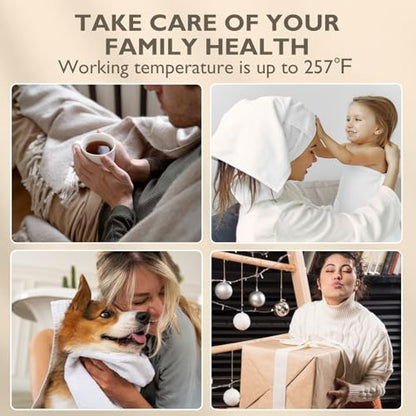Lagute Towel Warmer for Bathroom, 3-Level Timer, Warning Alarm & RGB Light, Auto Shut-Off, 20L Heating Bucket for Bathrobe, Blanket, Ideal for Gifts, White - color: White