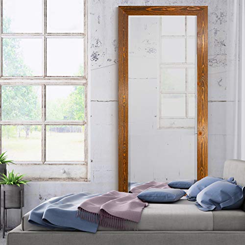 Barnwood Wood Full Length Mirror - Colonial Maple - color: Maple, size: 61"L x 25"W