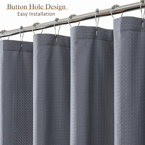 Aiyufeng Waterproof Fabric Shower Curtains for Bathroom，Dot Like Embossed Textured Soft Polyester Cloth Stall Shower Curtain，Hotel Luxury Quality Machine Washable，36Wx72L，Grey - color: Grey, size: 36"W x 72"L (Pack of 1)