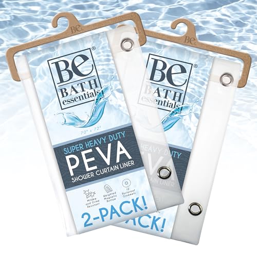 Shower Curtain Liner - Heavy Duty 6 Guage PEVA - Built in 3 Weighted Magnets - 12 Aluminium Grommets (2, Frosted, 72" x 72") - color: Frosted