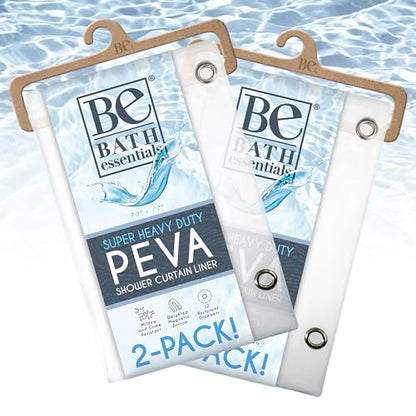 Shower Curtain Liner - Heavy Duty 6 Guage PEVA - Built in 3 Weighted Magnets - 12 Aluminium Grommets (2, Frosted, 72" x 72") - color: Frosted