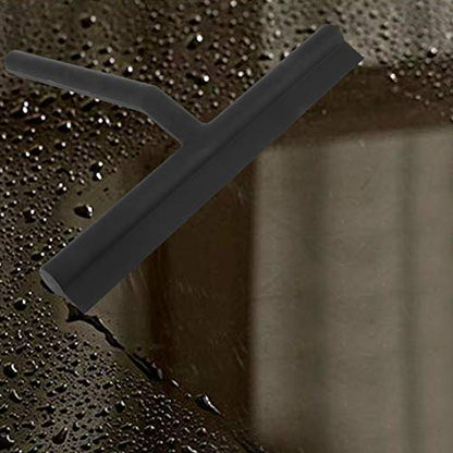 Shower Squeegee Stainless Steel Squeegee Bathroom Kitchen Car Glass with Hooks Holder Bathroom Cleaner Tool Household Window Mirror Squeegee