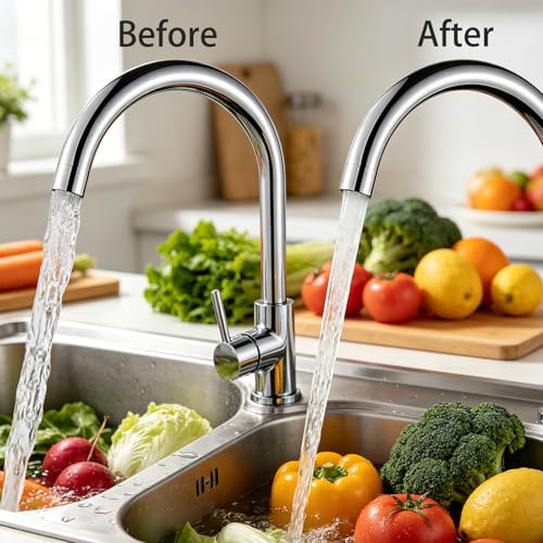 Bathroom Sink Aerator,2.2 GPM Faucet Aerator, Made of Solid Brass and Stainless Steel,55/64 Inch Female Thread Faucet Replacement with Gasket,For Kitchen and Bathroom,4PCS(Silver)