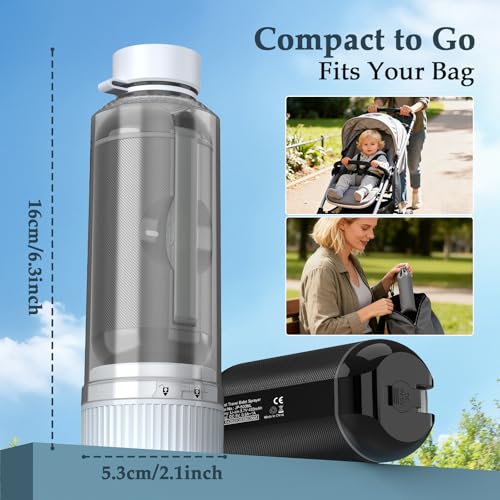 Portable Bidet for Travel, Rechargeable Waterproof Sprayer, Black | Portable Rechargeable Travel Bidet Sprayer Fits Various Water Bottles, Waterproof High Pressure Handheld for Personal Hygiene