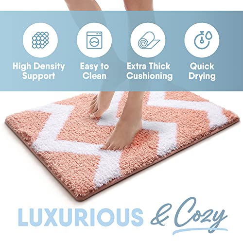 Home Inspirations Collection Soft & Cozy Bath Mats for Bathroom, Memory Foam Bathroom Rugs with Skid Resistant Base, Ultra Absorbent Microfiber Bath Mat, 17x24, Small, Pearl Blush - color: Pearl Blush