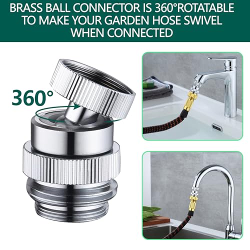 Sink Faucet Adapter Kit Swivel Aerator Adapter to Connect Garden Hose,Multi-Thread Garden Hose Adapter for Bathroom/Kitchen,3/4" GHT thread，1 pcs - color: B-Faucet adapter