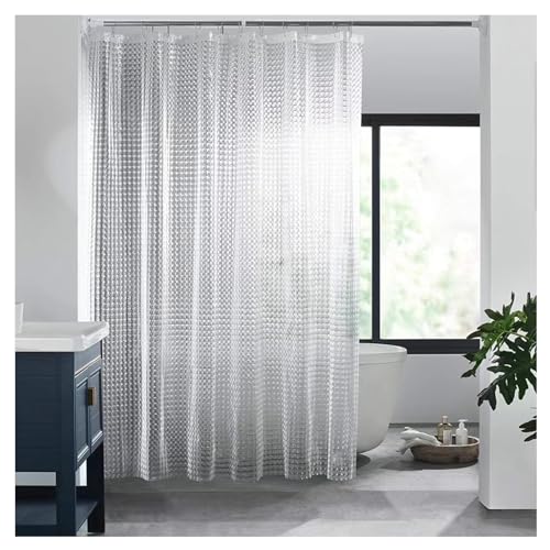 ANIS·KEAAR 72x72 Heavy Duty Clear Shower Curtain | Rust-Proof Grommets | Odorless 100% Waterproof for Bathroom & Bathtub (Style 01)