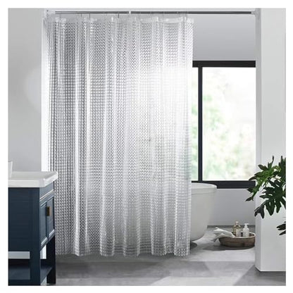 ANIS·KEAAR 72x72 Heavy Duty Clear Shower Curtain | Rust-Proof Grommets | Odorless 100% Waterproof for Bathroom & Bathtub (Style 01)
