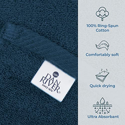 DAN RIVER Pack of 1 Oversized Bath Sheet, 40 x 80 Inches, Blue Opal | 100% Cotton Jumbo Bath Towel with Extra Large Coverage, Lightweight Feel, Super Soft & Quick Dry - color: Blue Opal, size: 40x80" Oversized Bath Sheet