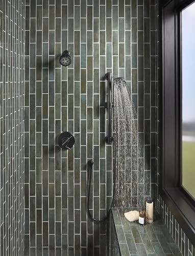 Gerber SteadyStyle 8-Spray Round Wall Bar Shower Kit with Hand Shower - color: Satin Black