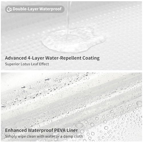 QiyI 3 in 1 Waffle Shower Curtain Set with Liner, White, 36 x 72 | Shower Curtain and Liner Set with Hooks, Waterproof Stall Bathroom Curtain with PEVA Liner & 6 Double Sided Plastic Rings - color: White, size: 36"W x 72"L (Pack of 1)