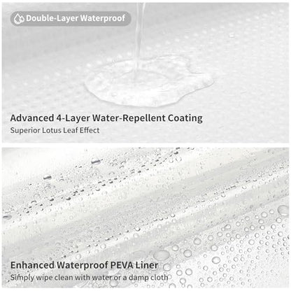 QiyI 3 in 1 Waffle Shower Curtain Set with Liner, White, 72 x 84 | Shower Curtain and Liner Set with Hooks, Waterproof Bathroom Curtain with PEVA Liner & 12 Double Sided Clear Plastic Rings - color: White, size: 72"W x 84"L (Pack of 1)