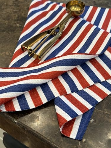 Kitchen Towels, Dish Towels for Kitchen, 2 Pc Kitchen Towel Set | Microfiber Waffle Towels, 16 x 26 inches, with Hanging Loops, Reusable Tea Towels, Cute Kitchen Towels - 2 Pack - color: Red/White/Blue