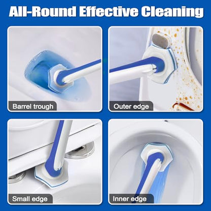 JEHONN Disposable Toilet Brush with 64 Wand Cleaner Refills, Wall Mounted Toilet Bowl Brush Holder Set, Bathroom Cleaning System for Sink Bathtub Wash Basin (Blue)