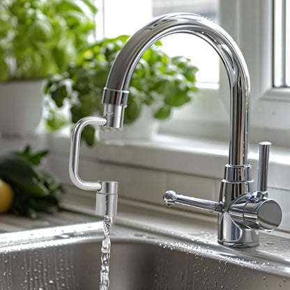 Rotatable Faucet Extender, Universal Swivel U-Shaped Rotatable Faucet Aerator Extender with 2 Flow Modes Suitable for Kitchen Bathroom Sink
