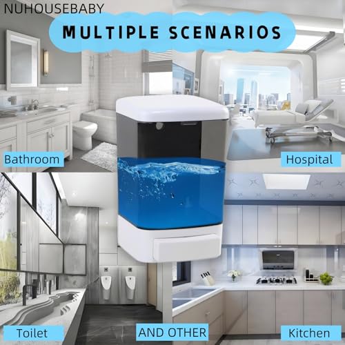 Manual Soap Dispenser Wall Mounted 33.8oz Bathroom Commercial | Durable ABS,Leak-proof,Rustproof.Big Capacity.Easy Install & Refill,Suitable Various Locations & Liquids.1000ML