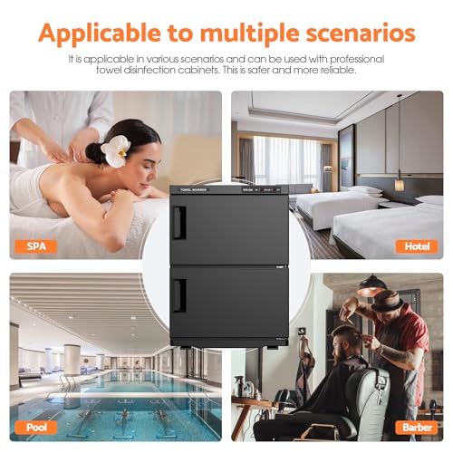 Double Hot Towel Warmer for SPA Professional Towel Heater Machine for Bathroom Salon Barber Estheticians 32L,Black