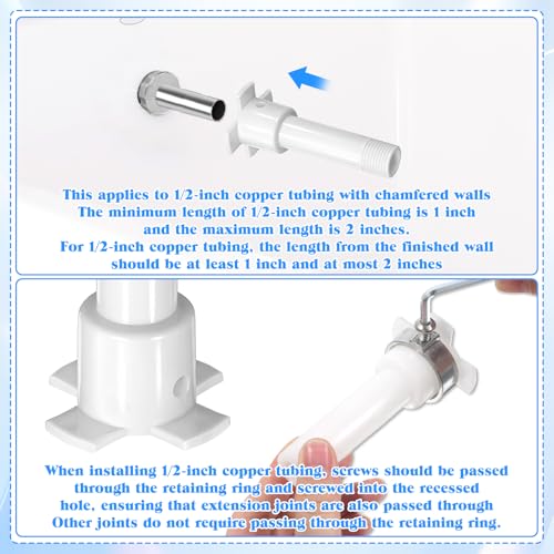Four in One Tub Spout Adapter, Bathtub Repair Kit Universal 1/2'' Copper Pipe 1/2'' IPS and 3/4'' IPS with Assembly Tool Tubs Spout Diverter Repair Kit Easy Installation