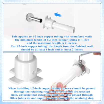 Four in One Tub Spout Adapter, Bathtub Repair Kit Universal 1/2'' Copper Pipe 1/2'' IPS and 3/4'' IPS with Assembly Tool Tubs Spout Diverter Repair Kit Easy Installation